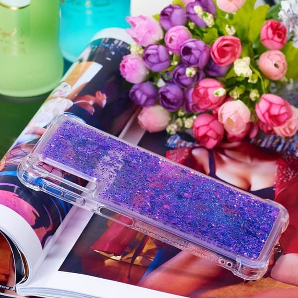 Glitter Samsung Galaxy A7 (2018) skal - Lila Lila
