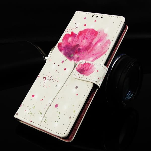 Samsung Galaxy A40 mønster læretui - Blomster Pink