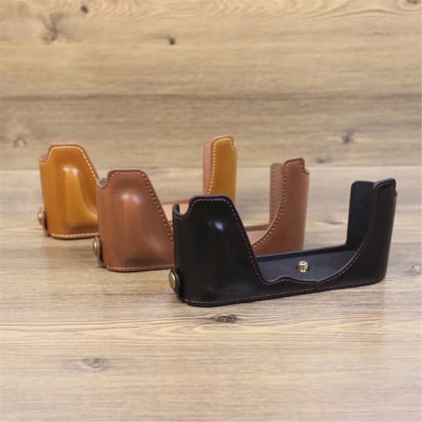Leica CL halvkropp skinnveske - Kaffe Brown