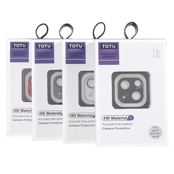 TOTU iPhone 13 / 13 Mini aluminiumlegering + härdat glas kameralinsskydd - Silver Silvergrå