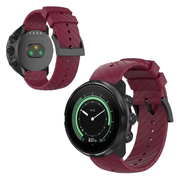 Suunto 9 hållbar silikon klockarmband - vinröd Röd