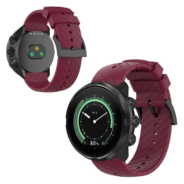 Suunto 9 kestävä silikoninen kellonauha - Viininpunainen Red