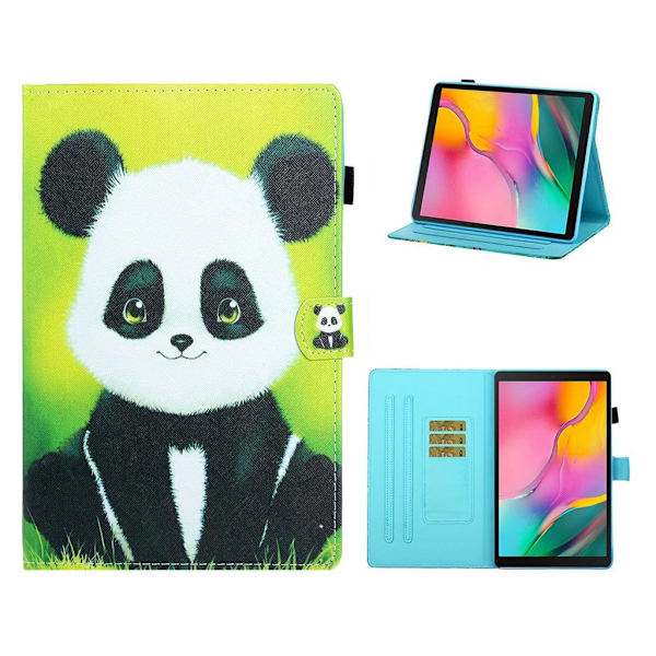 Samsung Galaxy Tab A 8.0 (2019) coolt mönstrat flipfodral i läder - Panda multifärg