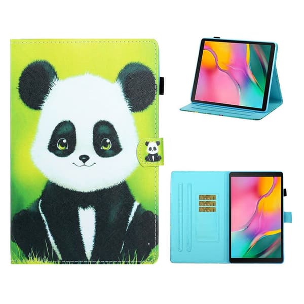 Samsung Galaxy Tab A 8.0 (2019) kult mønster lær flip etui - Panda Multicolor