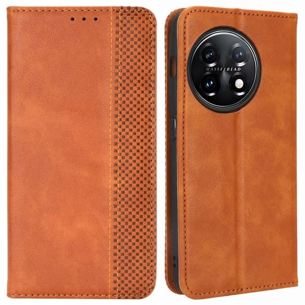 Bofink Vintage OnePlus 11 Läderfodral - Brun Brun