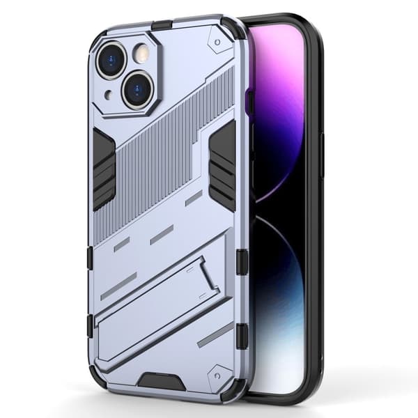 Stødsikker Hybrid Cover med A Moderne Touch til iPhone 15 Plus - Mørkeblå Blue