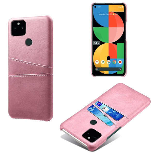 Dual Card Etui Google Pixel 5a - Champagne Gold Pink