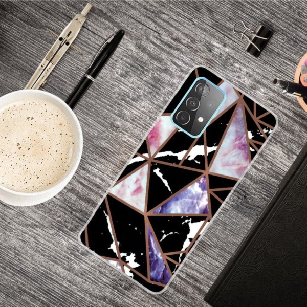 Marble Samsung Galaxy A32 5G Etui - Sort / Rose / Blå Black