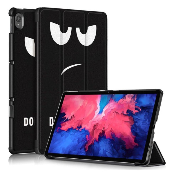 Lenovo Tab P11 tri-fold patterned leather flip case - Angry Face Svart