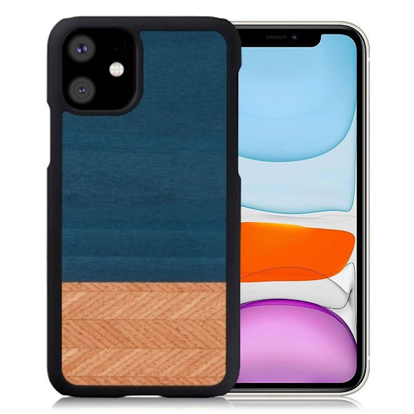 Man&Wood premium-kotelo iPhone 11:lle - Farkku Blue