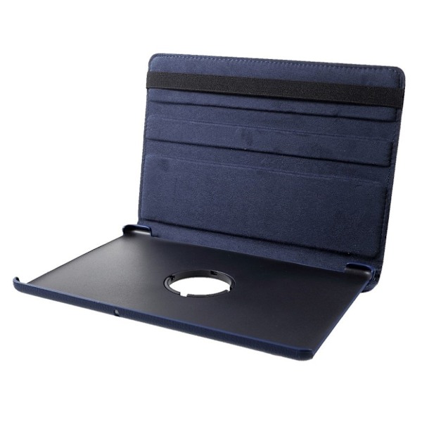Huawei MediaPad T5 litchi læder flip etui - Mørkeblå Blue