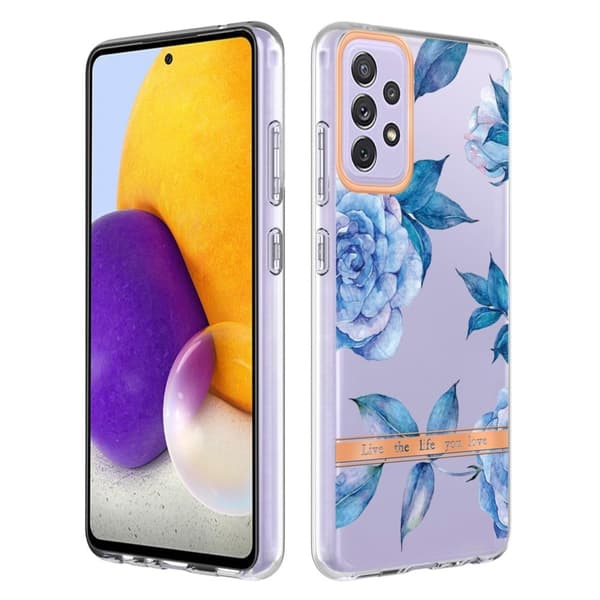 Supertunt och slitstarkt mjukfodral för Samsung Galaxy A72 5G - Blå Pion Blå