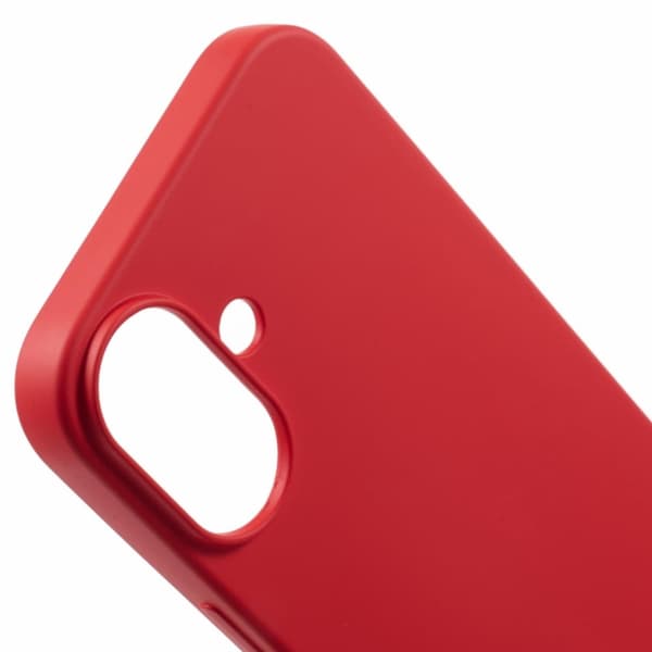 iPhone 16 Plus Flexibelt fodral Mjukt fiberfoder Reptåligt mobilskal - Röd Röd