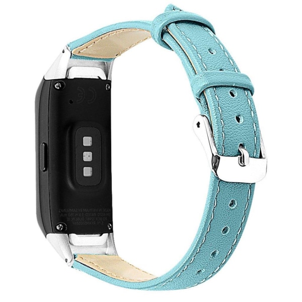 Samsung Galaxy Fit cowhide leather watch band - Baby Blue Blå