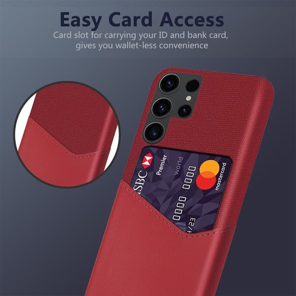 Bofink Samsung Galaxy S24 Ultra korttikotelo - Punainen Red