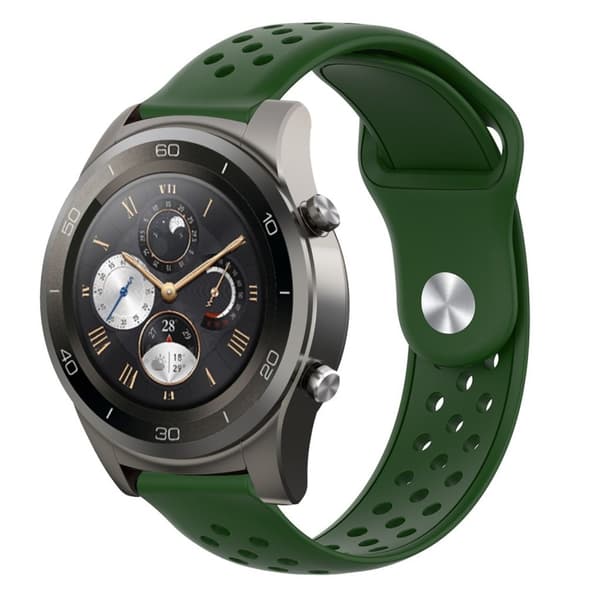 22mm Huawei Watch 2 Pro silikone Urrem - Militærgrøn Green