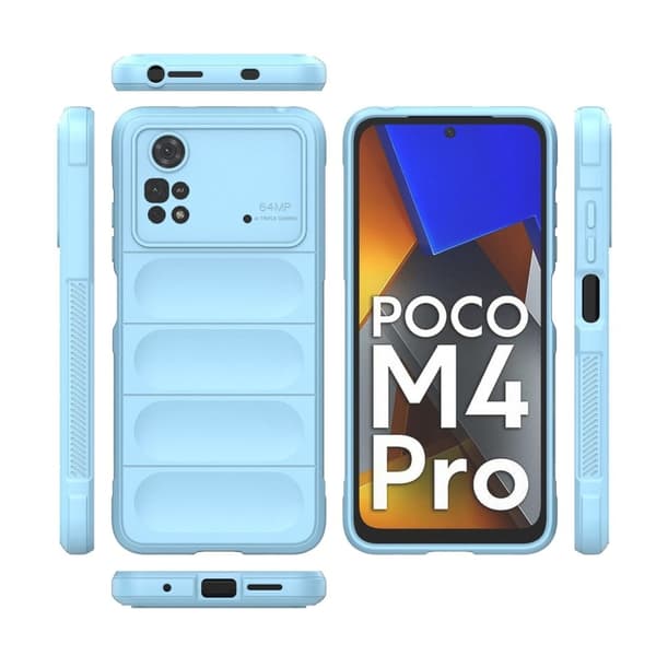 Blødt grebsformet cover til Xiaomi Poco M4 Pro - Sølv/Grå Silver grey