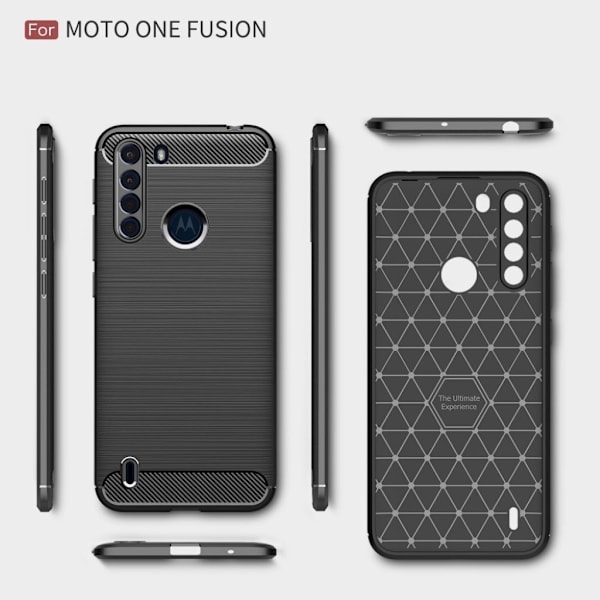 Carbon Flex Motorola One Fusion kotelot - Musta Black