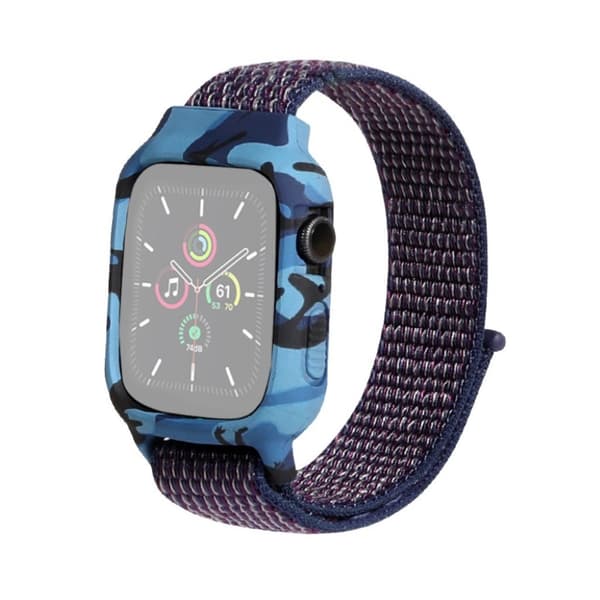 Apple Watch Series 6 / 5 44mm unique patterned nylon watch band - Indigo Lila