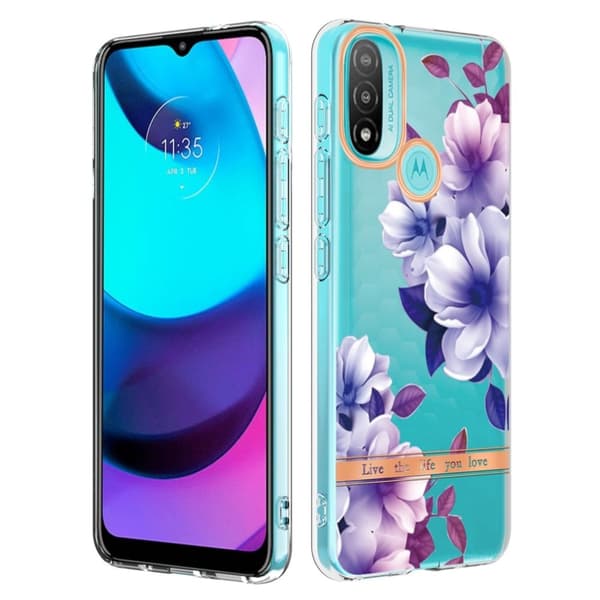 Supertunt och hållbart mjukfodral för Motorola Moto E30 / E20 / E40 - Lila Begonia Lila
