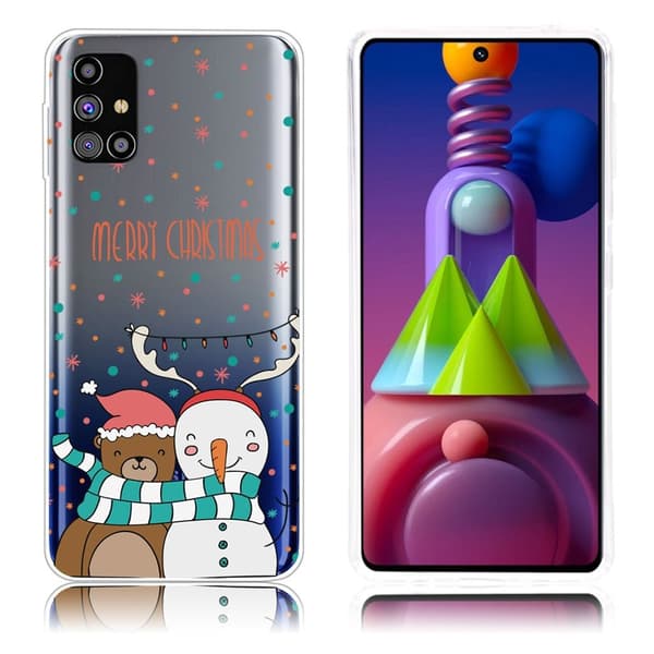 Christmas Samsung Galaxy M51 etui - bjørn og Snemand Multicolor