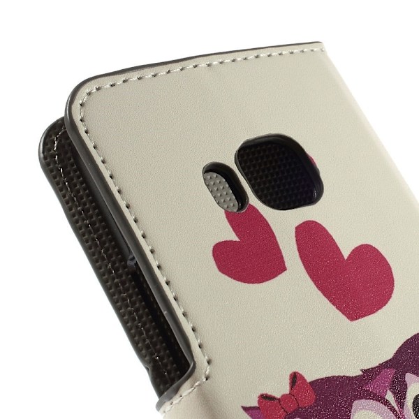 Moberg HTC One M9 Læder Etui Med Kortholder - Nuttet Ugle Familie Multicolor