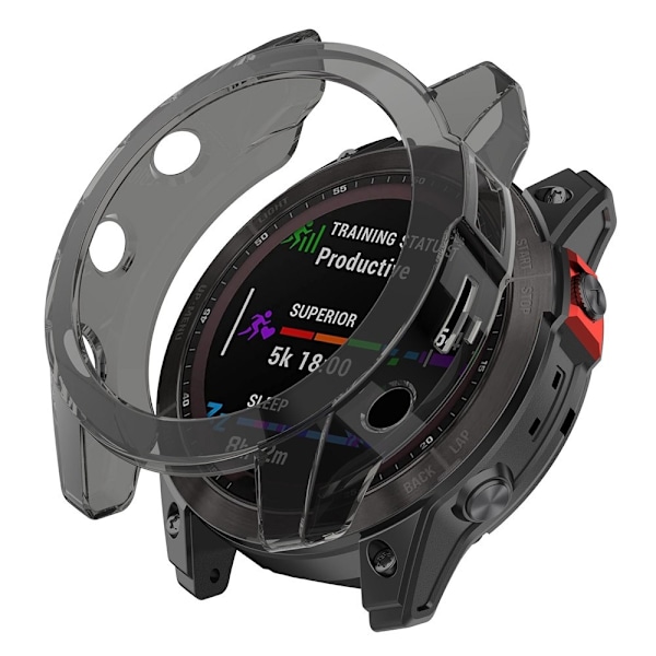 Garmin Fenix 7 / 7 Solar / 7 Sapphire Solar transparent skydd - Genomskinlig Svart Svart