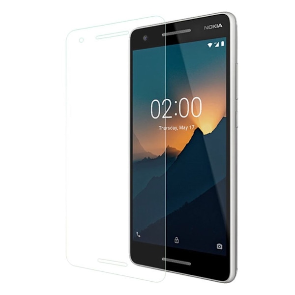 Nokia 2.1 skærmfilm i hærdet glas med runde kanter Transparent