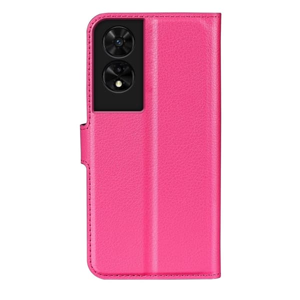 TCL 505 Case Litchi Texture Shockproof Leather Wallet Phone Cover - Rose Pink