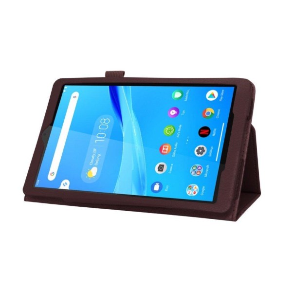 Lenovo Tab M8 litchi-nahkainen kotelo - Kahvi Brown