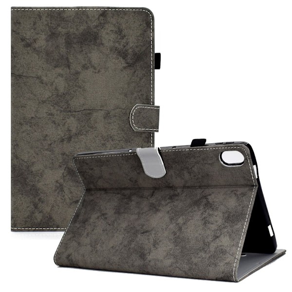 iPad 10.9 (2022) / iPad 10th Gen Cloth Texture Vegansk Læder Tablet Case Full Protection Stand Card Slot Flip Cover - Grå Silver grey