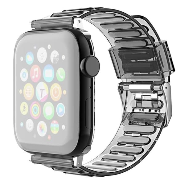 Apple Watch Series 6 / 5 44mm gennemsigtig stil urrem - Sort Black