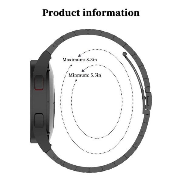 Samsung Galaxy Watch 5 / 5 Pro / Watch 4 klockarmband i rostfritt stål - Silver Silvergrå