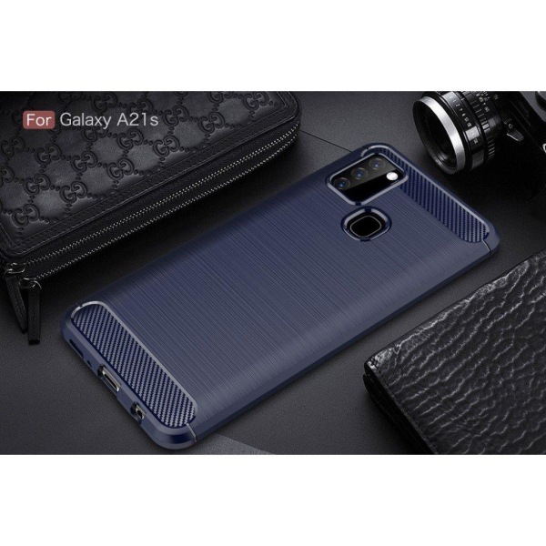 Carbon Flex Samsung Galaxy A21s skal - Blå Blå