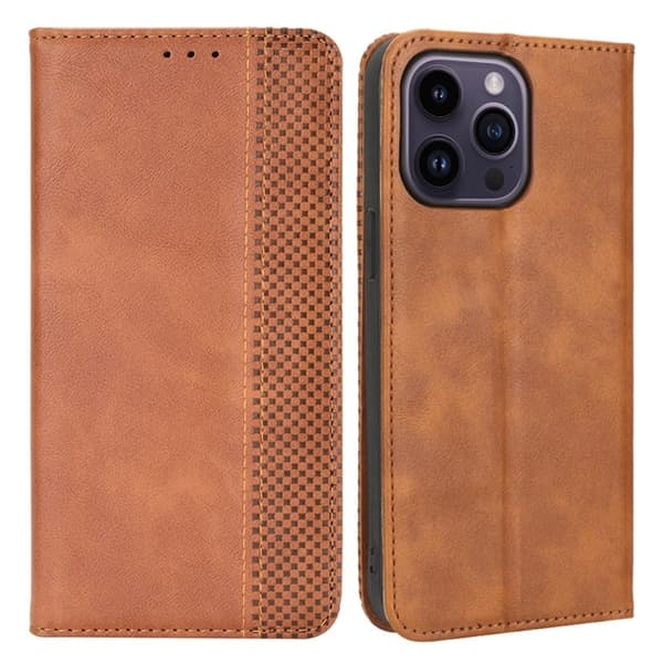 Bofink Vintage iPhone 15 Pro Max læderetui - Brun Brown