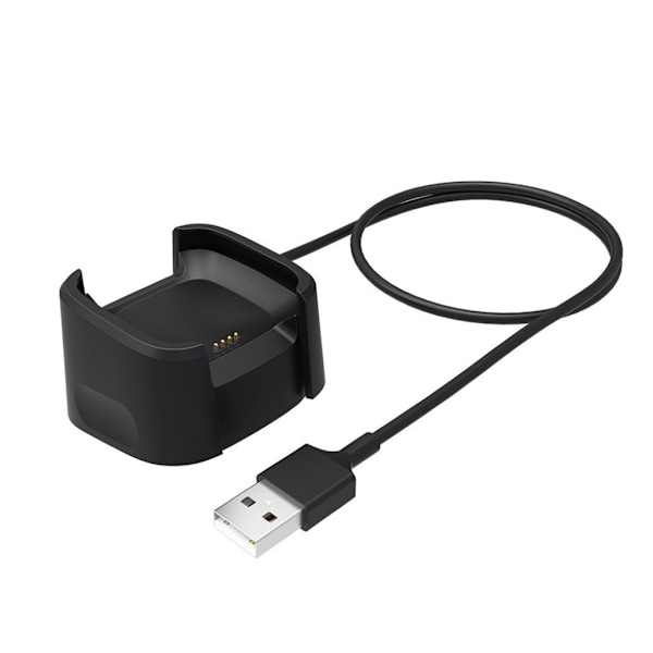 Fitbit Versa ladestasjone med USB kabel - Svart Black