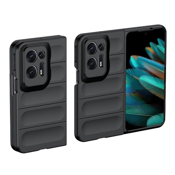 Blødt grebsformet cover til Oppo Find N2 - Sort Black
