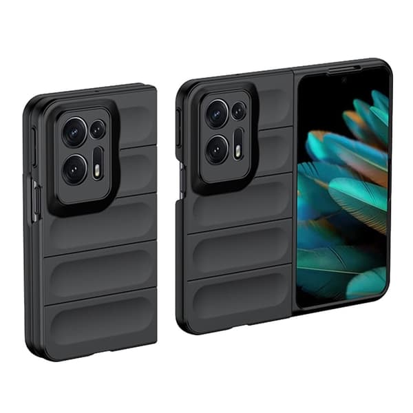 Mjukt greppformat Oppo Find N2 skal - Svart Svart