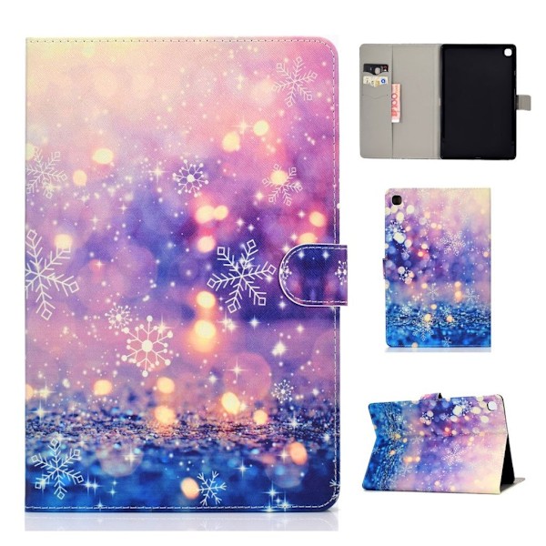 Samsung Galaxy Tab S5e mønster læder etui - Lys og Snefnug Multicolor