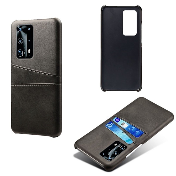 Dual Card cover - Huawei P40 - Sort Black