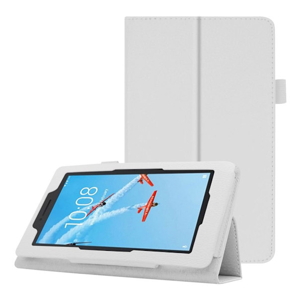 Lenovo Tab E7 litchi Läderfodral - Vit Vit
