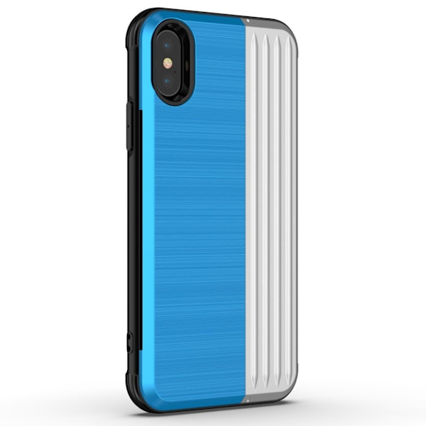 ANGIBABE iPhone Xs Max dual layer kickstand hybrid case - Blå / Sølv Multicolor