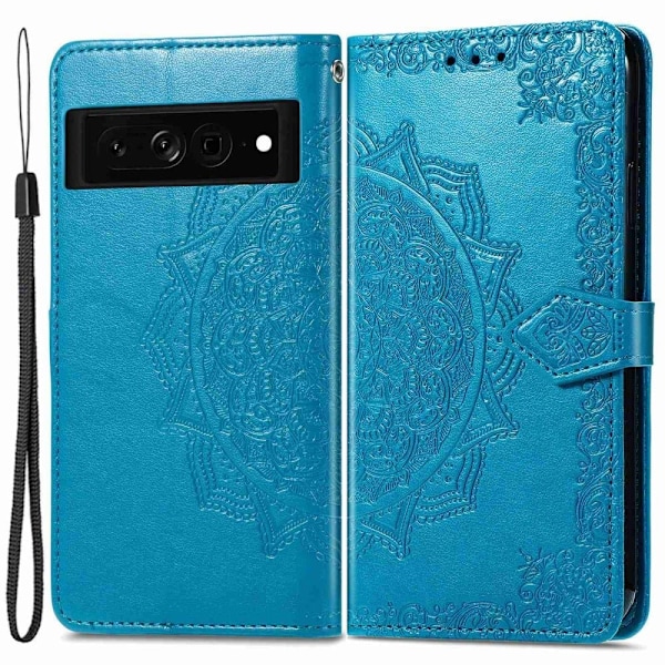 Mandala Google Pixel 7 Pro Flip Etui - Blå Blue