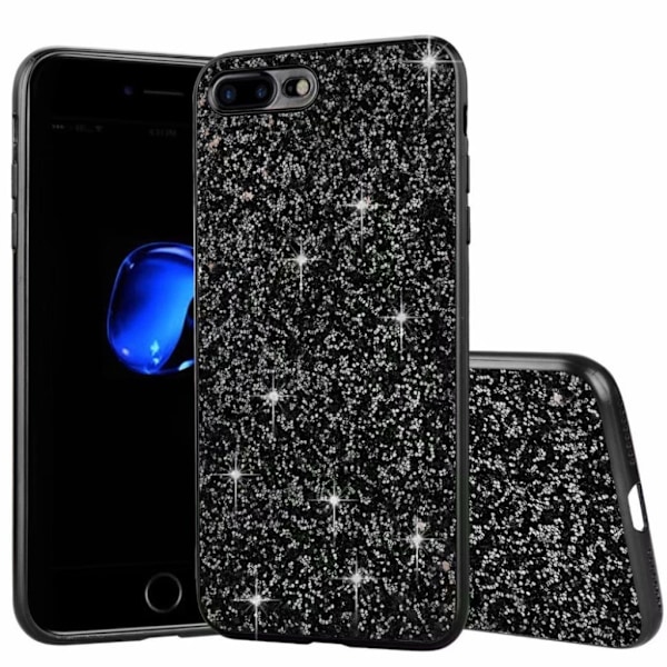 Glitter iPhone SE 2020 cover - Sort Black