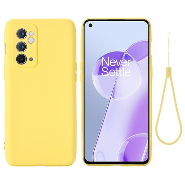 Matt flytende silikondeksel for OnePlus 9RT 5G - Gul Yellow
