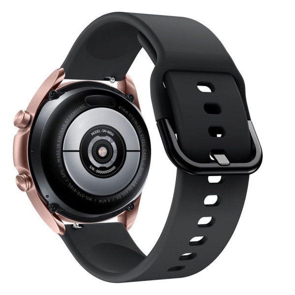 Samsung Galaxy Watch 3 (41mm) yksinkertainen silikoninen ranneke - Musta Black