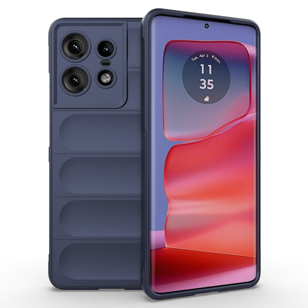 Blødt grebsformet Motorola Edge 50 Pro cover - Mørkeblå Blue