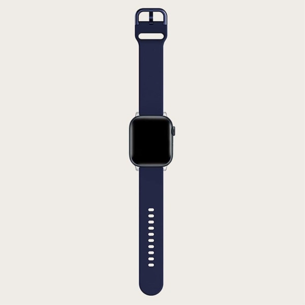 Apple Watch (45mm) yksinkertainen silikoninen ranneke - Keskiyön Sininen Blue