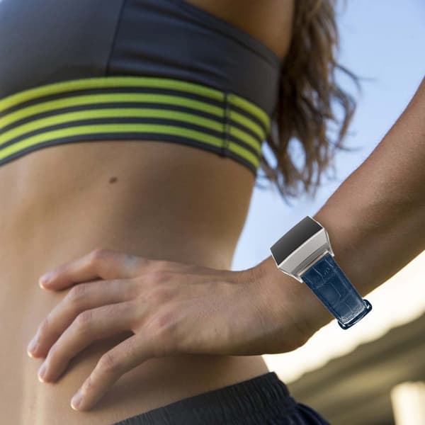 Fitbit Ionic Krokodil designat klockband - Blå Blå