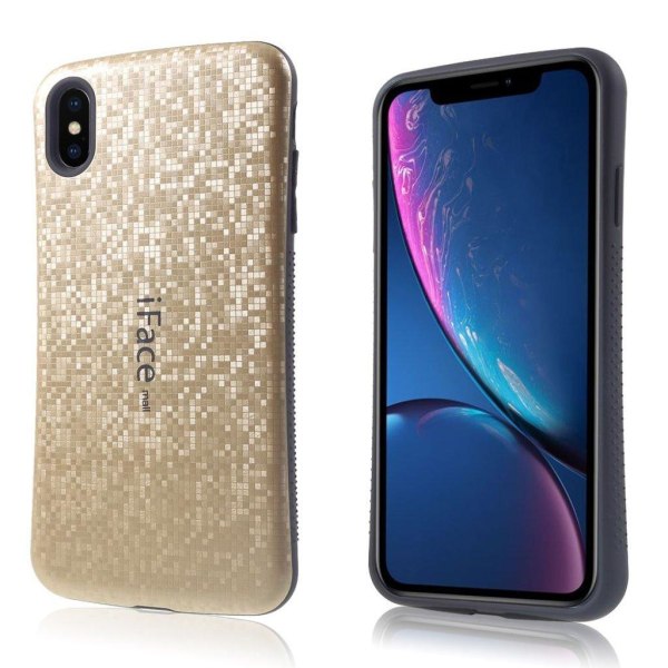 IFACE MALL iPhone Xs Max hybrid etui med mosaikmønster - Guld Gold